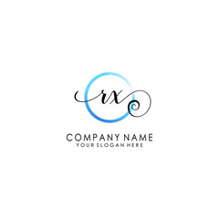 RX Initial handwriting logo template vector