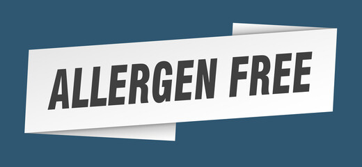 allergen free banner template. ribbon label sign. sticker