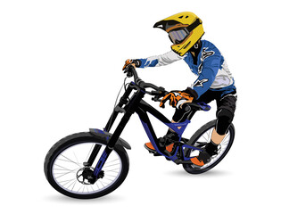 Naklejka premium A professional mountain bike athlete