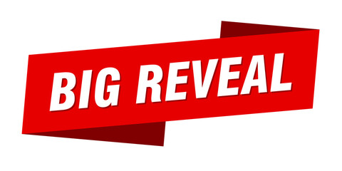 big reveal banner template. ribbon label sign. sticker