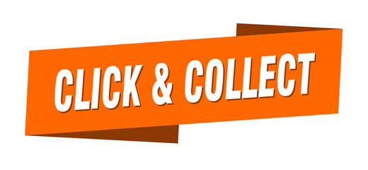 click & collect banner template. ribbon label sign. sticker