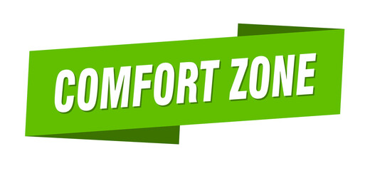 comfort zone banner template. ribbon label sign. sticker