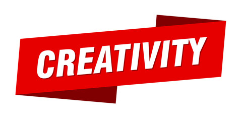 creativity banner template. ribbon label sign. sticker