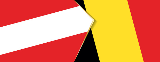 Austria and Belgium flags, two vector flags.