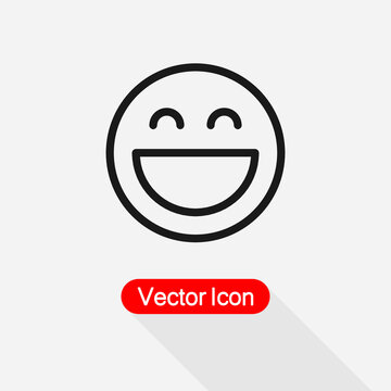 Smile Icon, Laught Smile Icon Vector Illustration Eps10