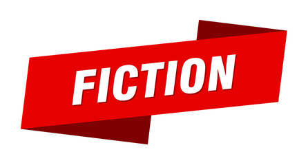 fiction banner template. ribbon label sign. sticker