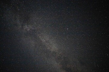 Beautiful starry night sky and milky way over the lake