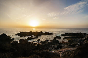beautiful sunset in the Canary Islands