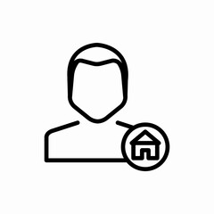 Outline user home icon.User home vector illustration. Symbol for web and mobile