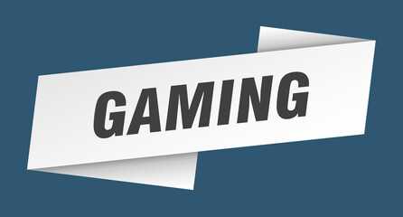 gaming banner template. ribbon label sign. sticker