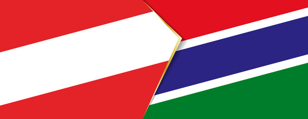 Austria and Gambia flags, two vector flags.