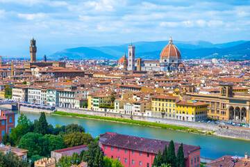 Obraz premium Florence city view in Italy. (Firenze in Italian) 