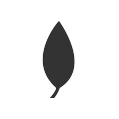 Leaf black icon. Simple leaf outline symbol vector illustration isolated on white.