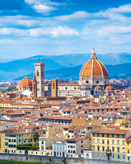 Fototapeta na wymiar Florence city view in Italy. (Firenze in Italian) 