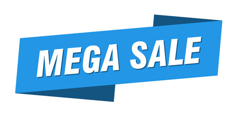 mega sale banner template. ribbon label sign. sticker