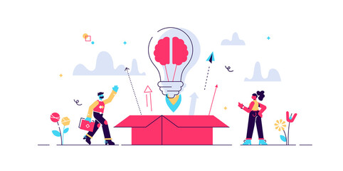 Out of the box creative idea, flat tiny