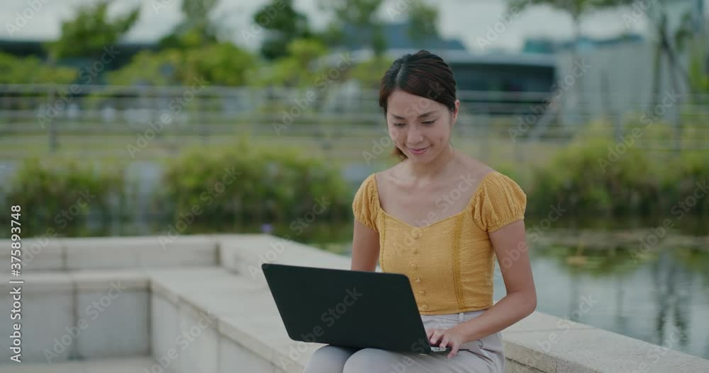 Canvas Prints Woman work on laptop computer