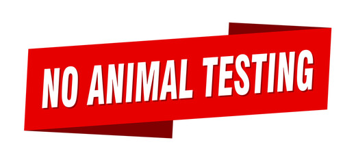 no animal testing banner template. ribbon label sign. sticker
