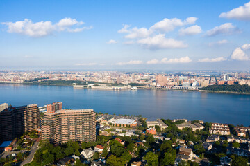 Obraz premium Aerial of NYC Skyline from Edgewater New Jersey 