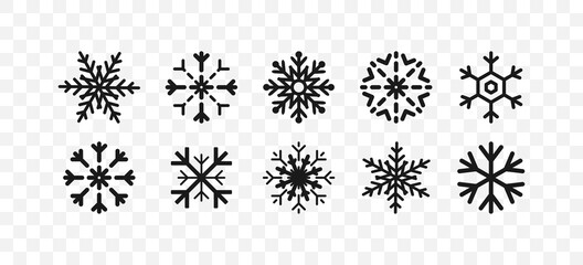 Snowflakes icons. Snowflake template. New year, winter, christmas, xmas. Whether symbol. Snowflake winter. Snowflakes vector icons. Vector illustration