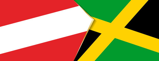 Austria and Jamaica flags, two vector flags.
