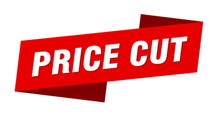 price cut banner template. ribbon label sign. sticker