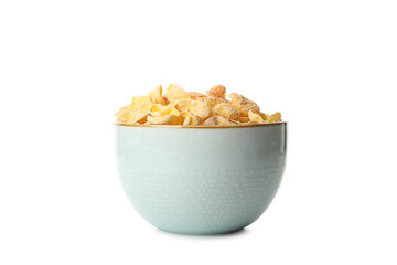 Bowl with muesli isolated on white background