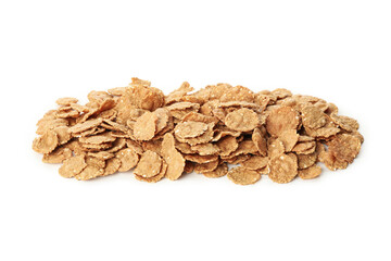 Tasty chocolate muesli isolated on white background