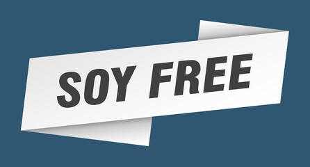 soy free banner template. ribbon label sign. sticker