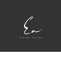 EA Initial handwriting or handwritten logo for identity. Logo with signature and hand drawn style.