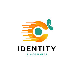 Initial C Logo with Nature Concept. Letter C Orange Fruit Logo Concept Illustration for Brand Identity