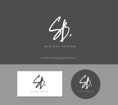 SB Initial handwriting or handwritten logo for identity. Logo with signature and hand drawn style.