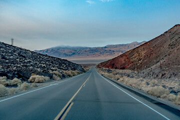 death valley national park lonely road in california
