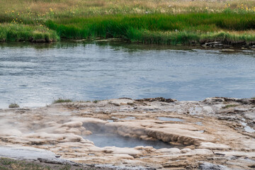 grand prismatic spring in yellowstone national park in wyoming