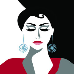 Lady with Blue Earrings