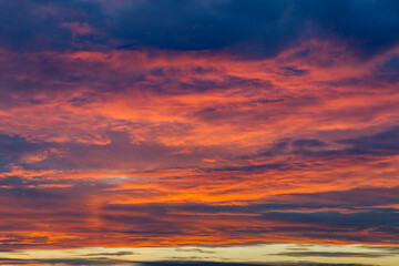 Sunset over the orchards in Siebenbrunn near Augsburg