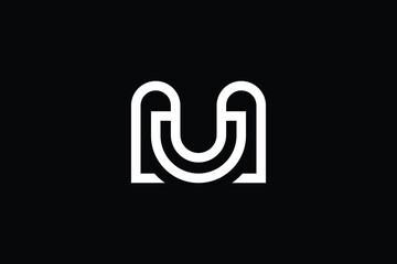 Minimal Innovative Initial MU logo and UM logo. Letter MU UM creative elegant Monogram. Premium Business logo icon. White color on black background