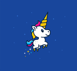 Cute and Sweet Unicorn Foal, awesome for children product, logo, sticker, t-shirt design etc...