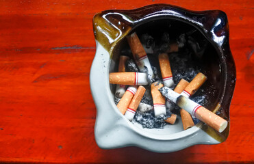 cigarette and ashtray