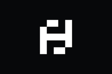 Obraz premium Minimal Innovative Initial HS logo and SH logo. Letter HS SH creative elegant Monogram. Premium Business logo icon. White color on black background