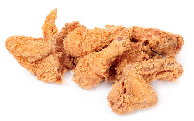 Fried chickens isolated on white background