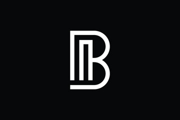 Minimal Innovative Initial BM logo and MB logo. Letter B BM MB creative elegant Monogram. Premium Business logo icon. White color on black background