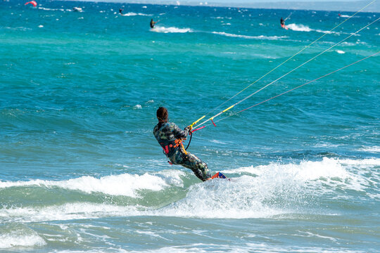 kite surfing in the sea