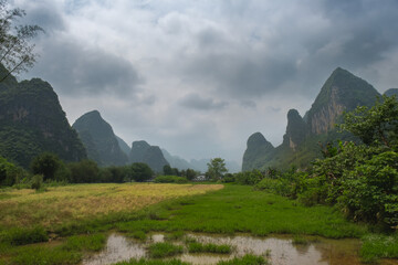 Karst mountains and clouds