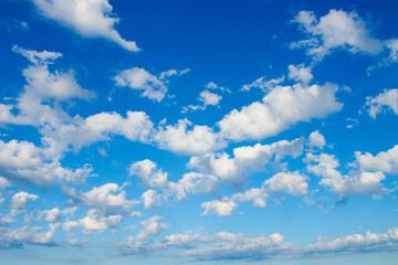 clouds in a bright blue sky