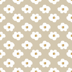 cute daisy abstract flowers seamless pattern