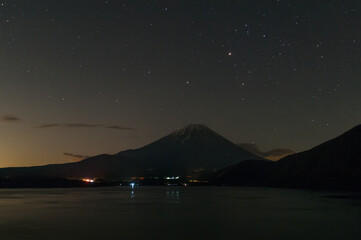 sacred Mount Fuji and the starry sky