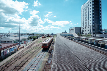 田舎町と電車