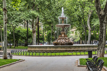 19th century Cordoba Gardens of la Merced (Jardines de la Merced), also known as Colon (Columbus)...