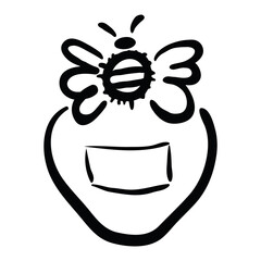 Vector Illustration Hand-drawn Silhouette Of A Bee. for your design. Suitable for design corporate identity, labels, packing.